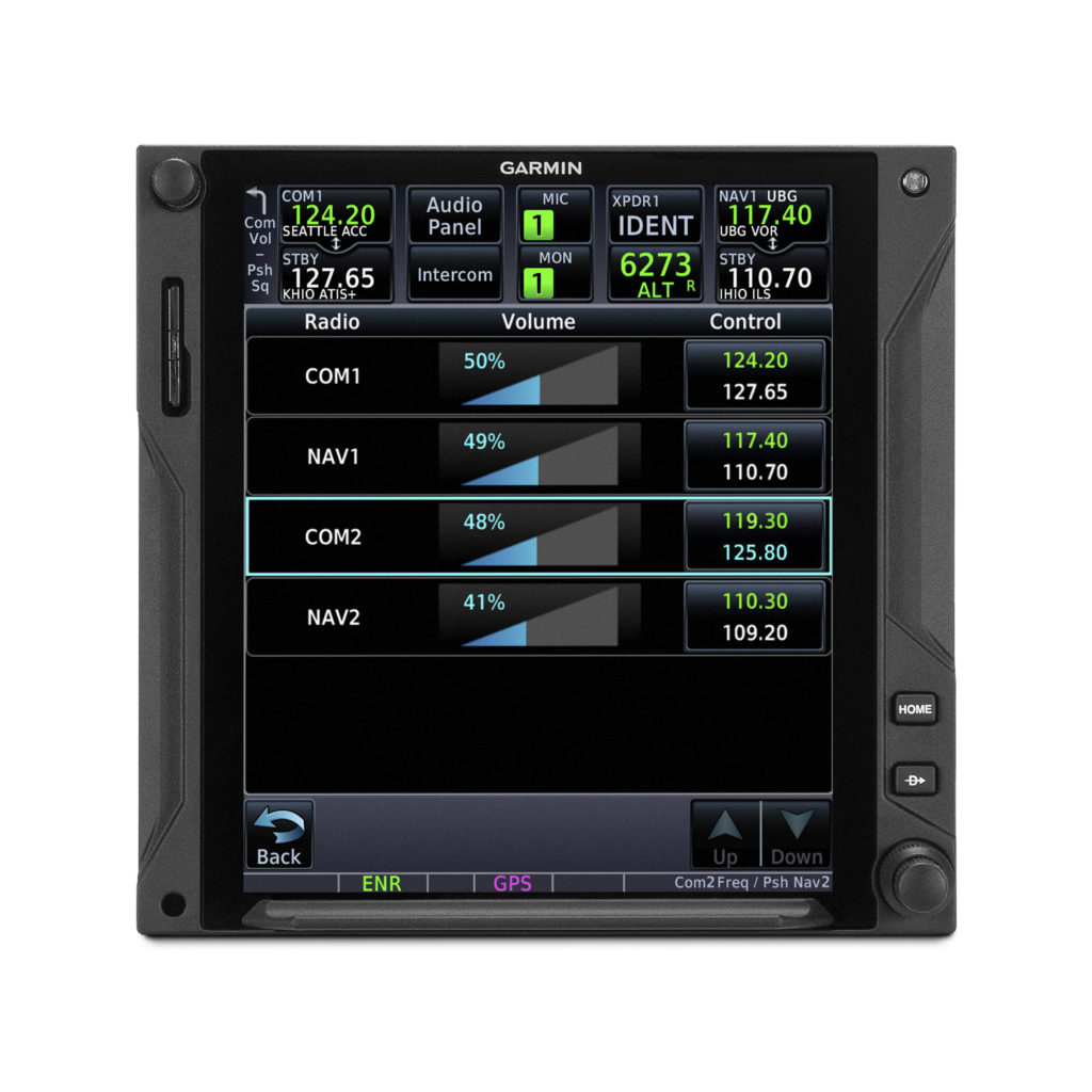 Radio control page on Garmin GTN 750Xi